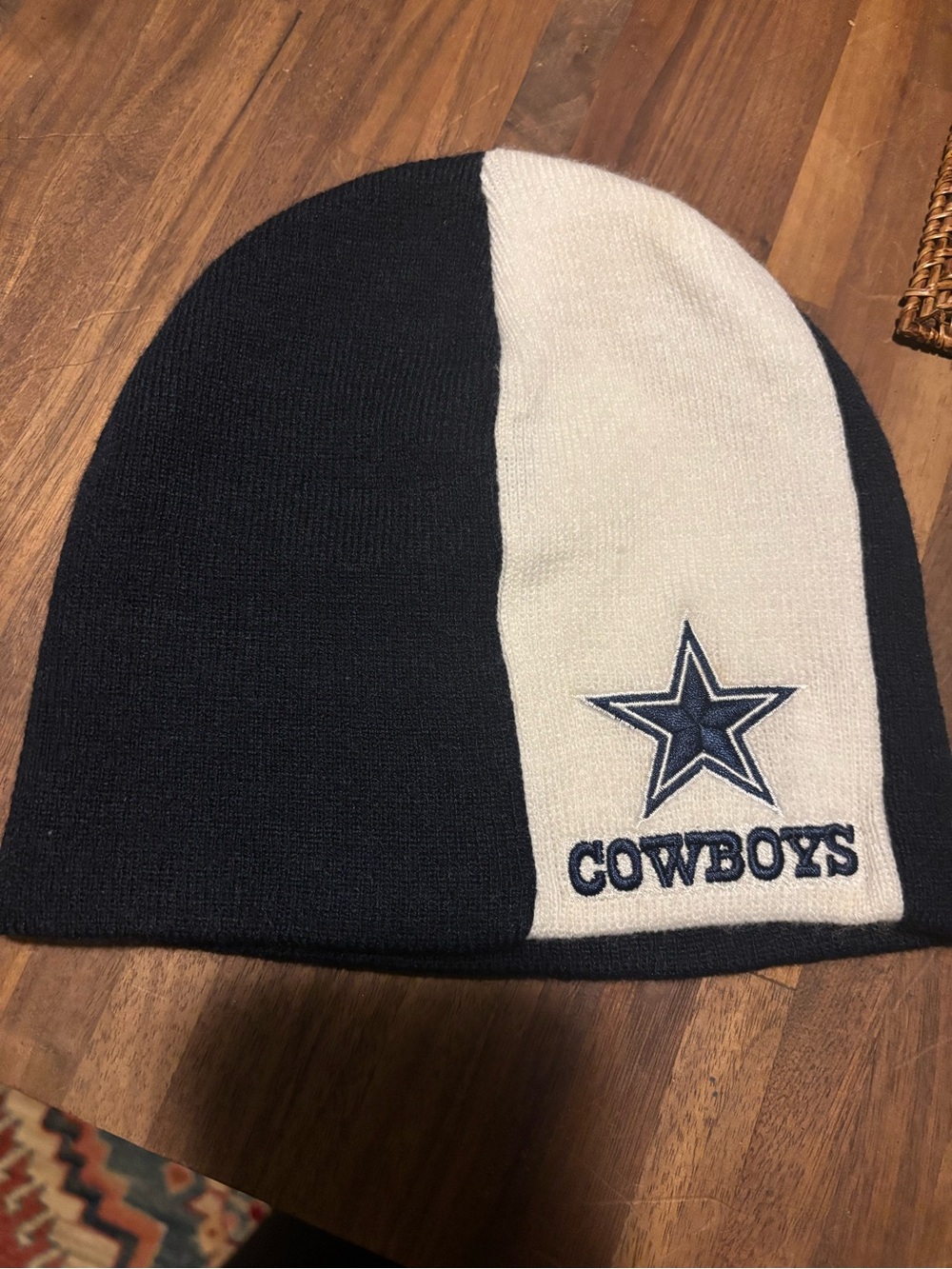 NFL Cowboys Two-Tone Navy & White Beanie
